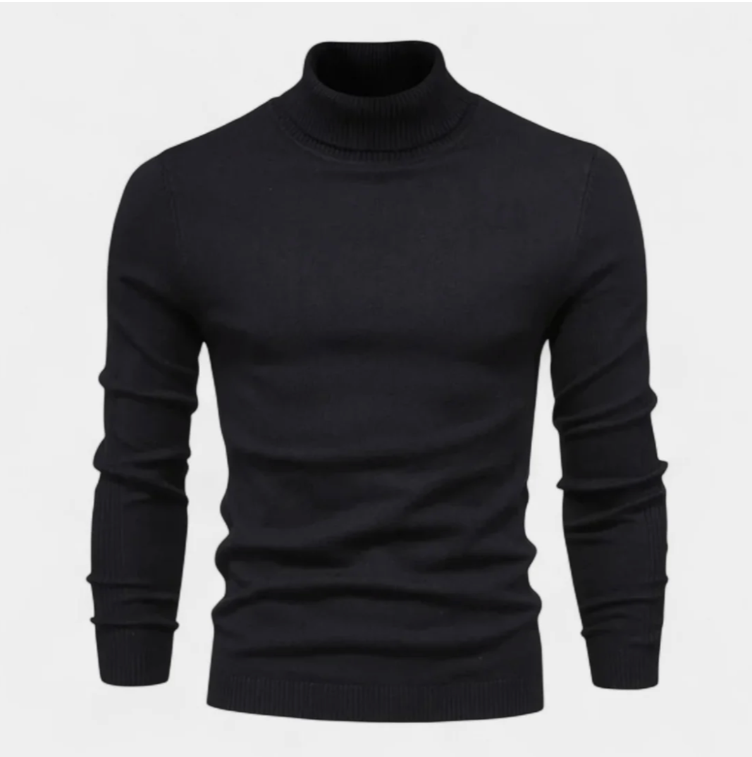 Arven - Ribbstickad Turtleneck Tröja för Män